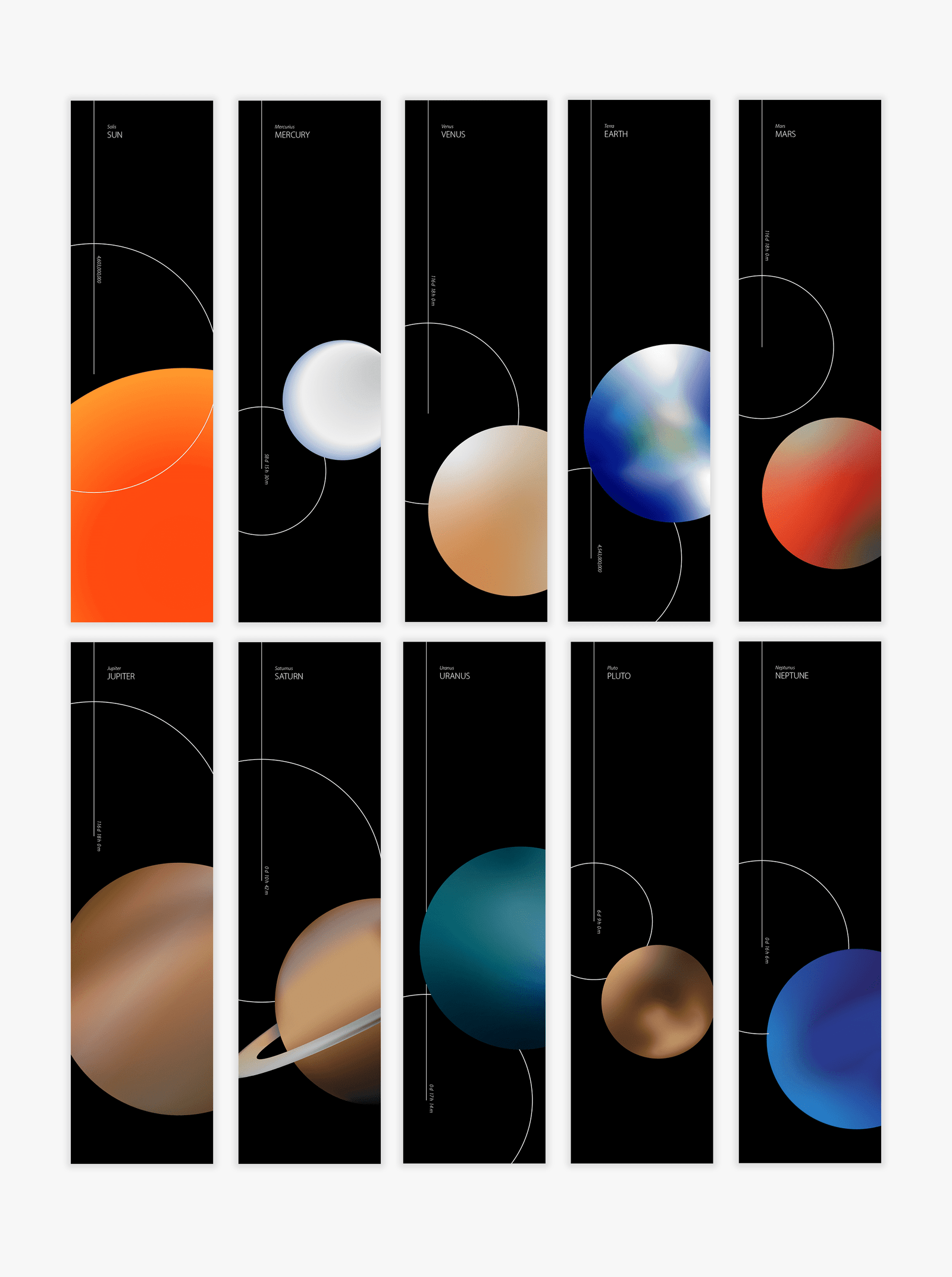 solar system bookmark set